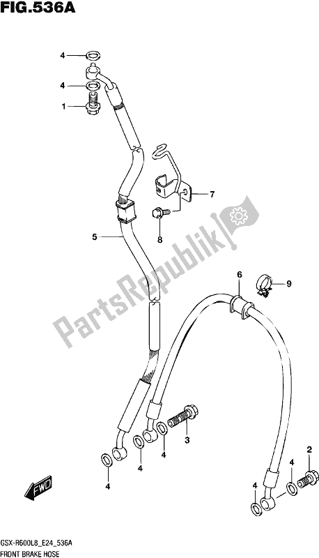 All parts for the Front Brake Hose of the Suzuki Gsx-r 600 2018