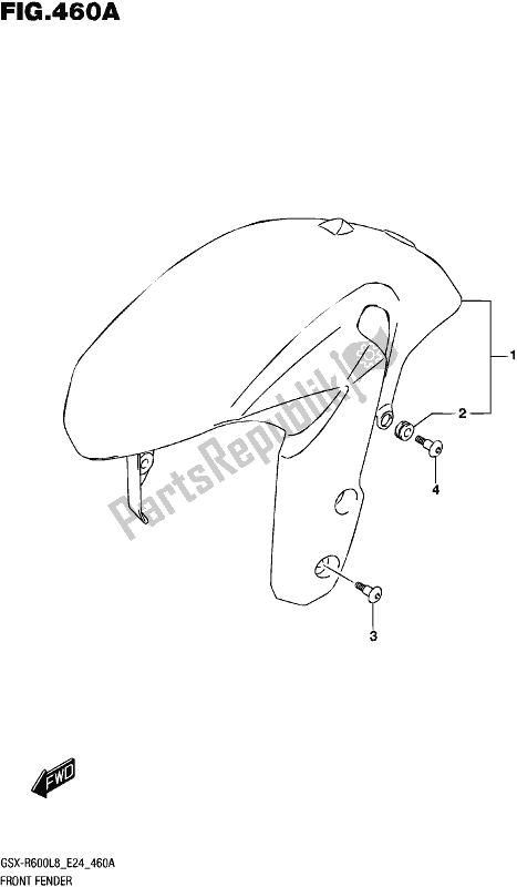 All parts for the Front Fender of the Suzuki Gsx-r 600 2018