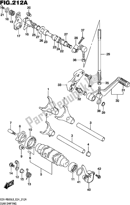 Toutes les pièces pour le Changement De Vitesse du Suzuki Gsx-r 600 2018