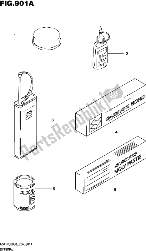 All parts for the Optional of the Suzuki Gsx-r 600 2018