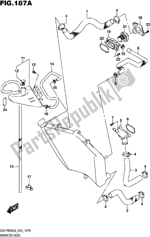 All parts for the Radiator Hose of the Suzuki Gsx-r 600 2018