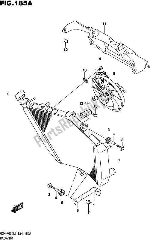 All parts for the Radiator of the Suzuki Gsx-r 600 2018