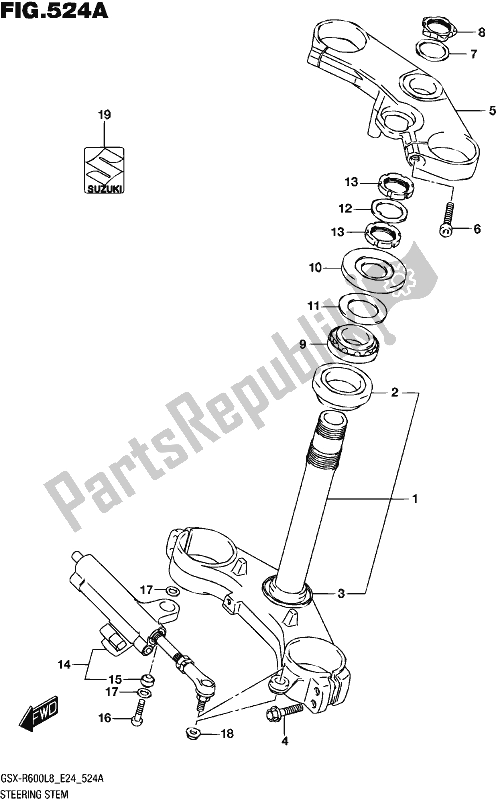 All parts for the Steering Stem of the Suzuki Gsx-r 600 2018