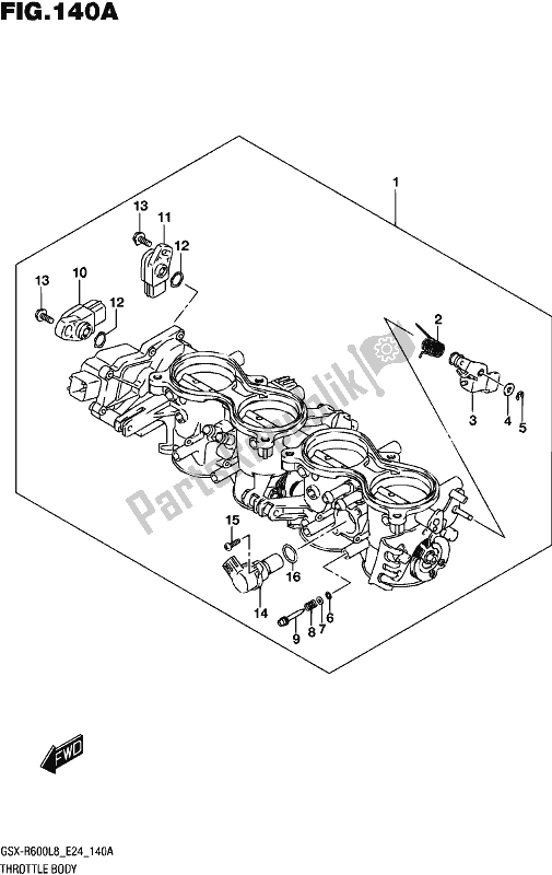 All parts for the Throttle Body of the Suzuki Gsx-r 600 2018