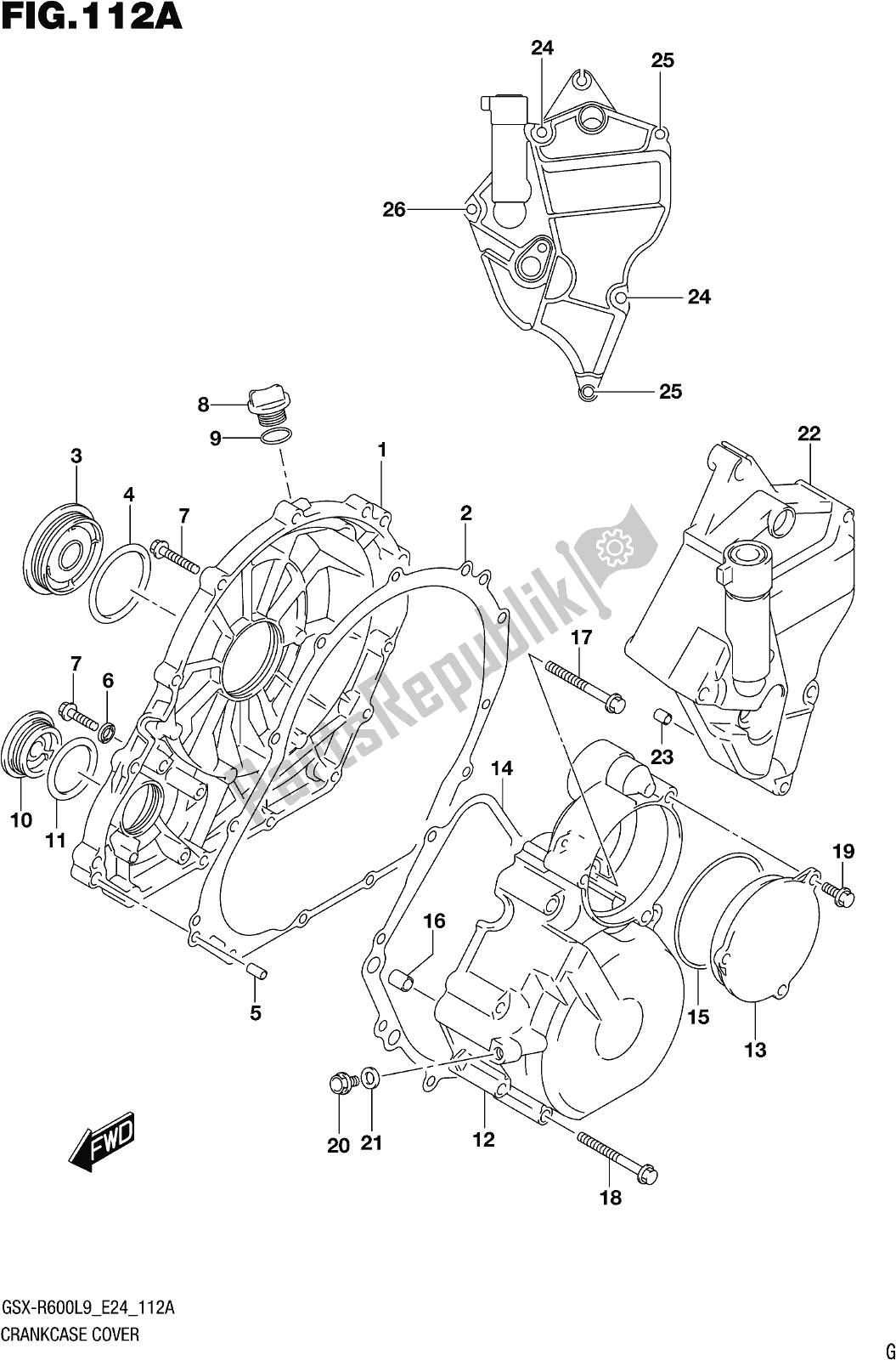 Toutes les pièces pour le Fig. 112a Crankcase Cover du Suzuki Gsx-r 600 2019