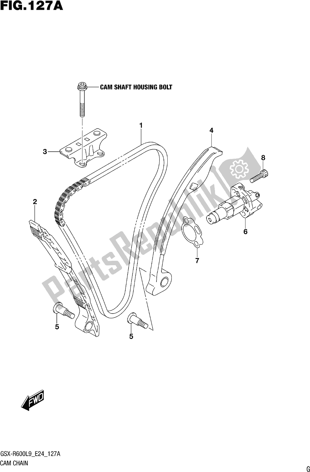 Toutes les pièces pour le Fig. 127a Cam Chain du Suzuki Gsx-r 600 2019