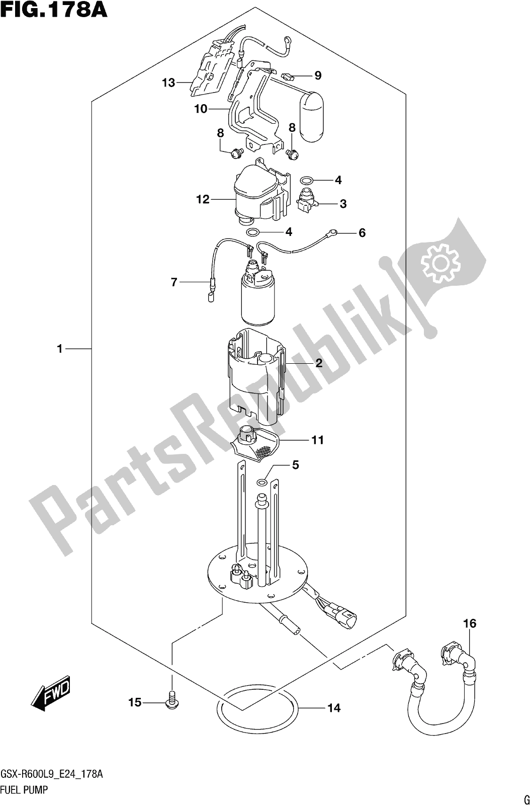 Tutte le parti per il Fig. 178a Fuel Pump del Suzuki Gsx-r 600 2019