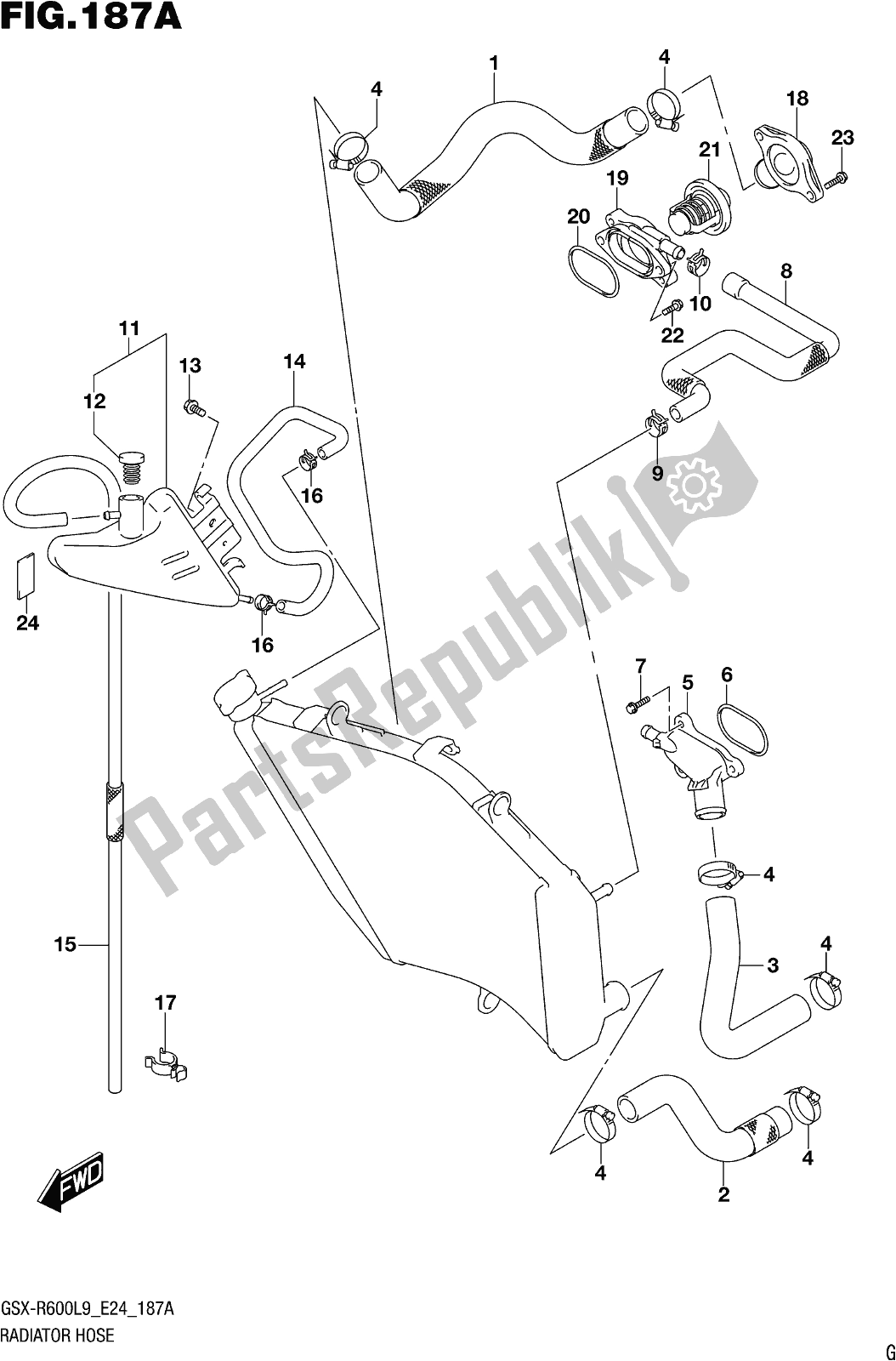 Toutes les pièces pour le Fig. 187a Radiator Hose du Suzuki Gsx-r 600 2019