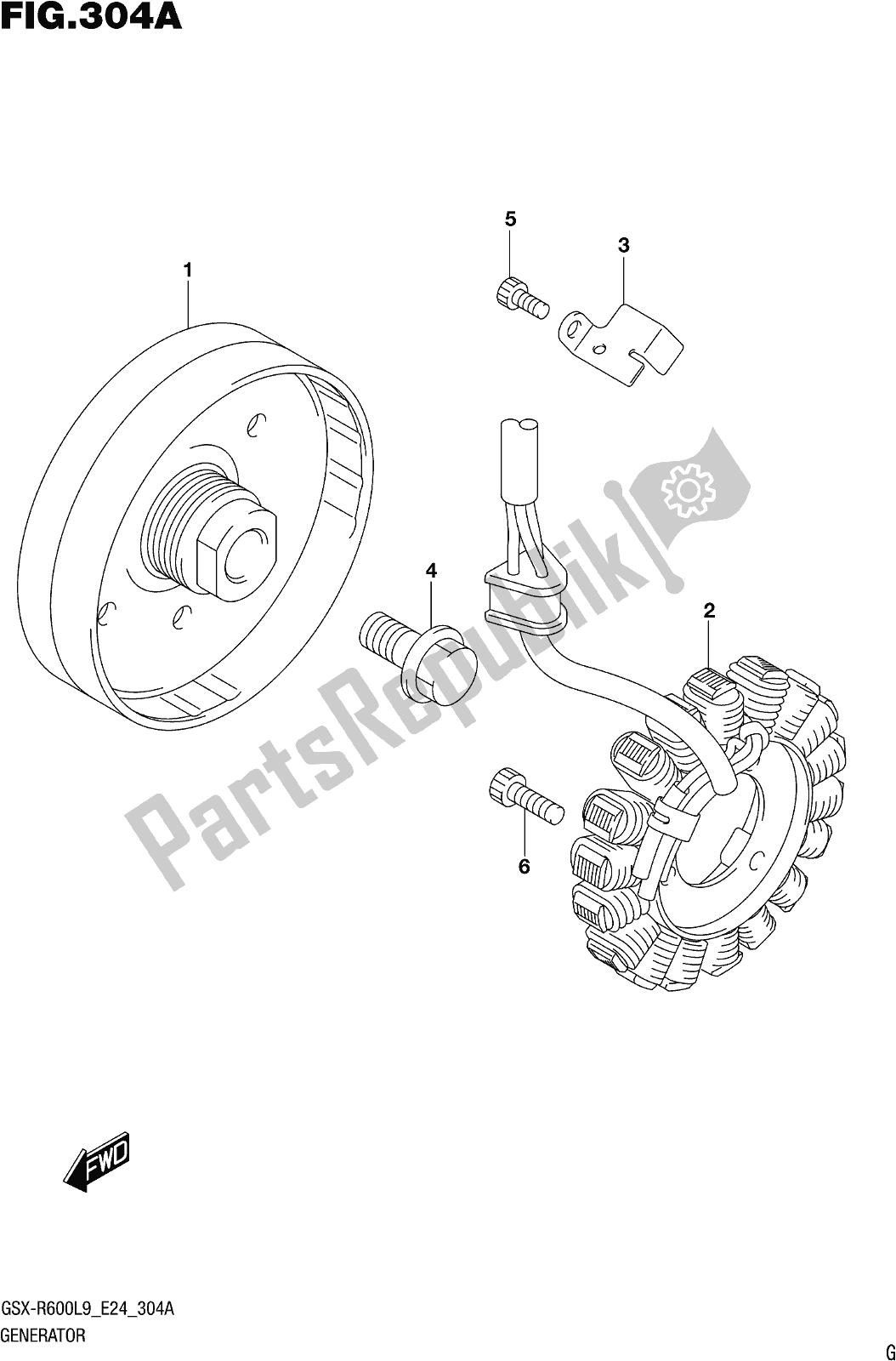 Tutte le parti per il Fig. 304a Generator del Suzuki Gsx-r 600 2019