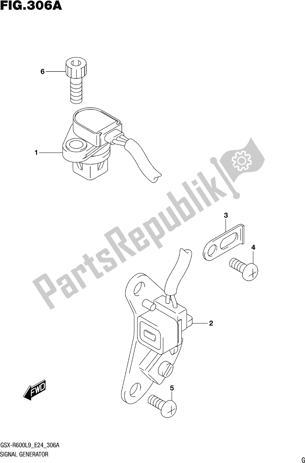 All parts for the Fig. 306a Signal Generator of the Suzuki Gsx-r 600 2019