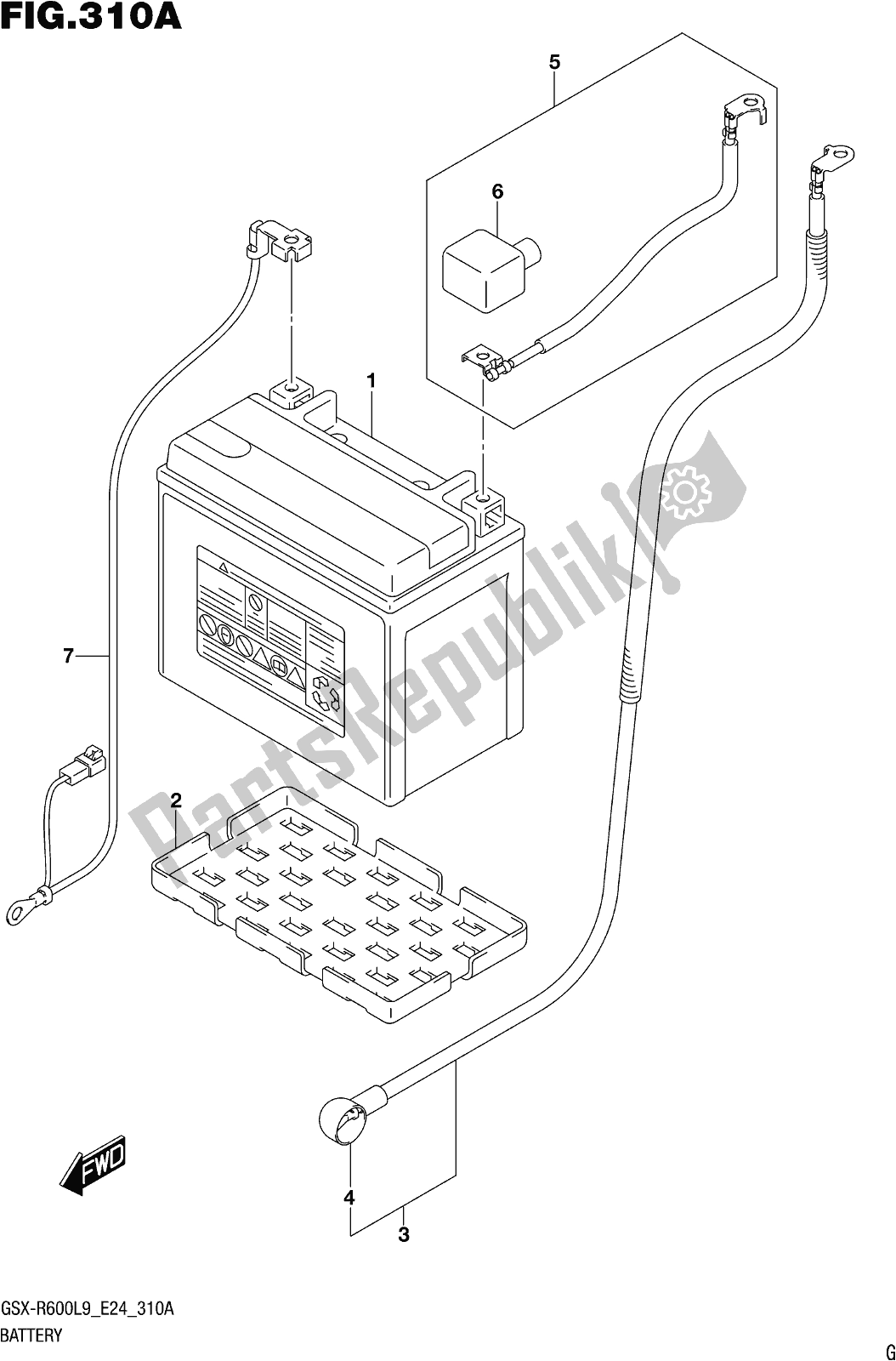 Tutte le parti per il Fig. 310a Battery del Suzuki Gsx-r 600 2019