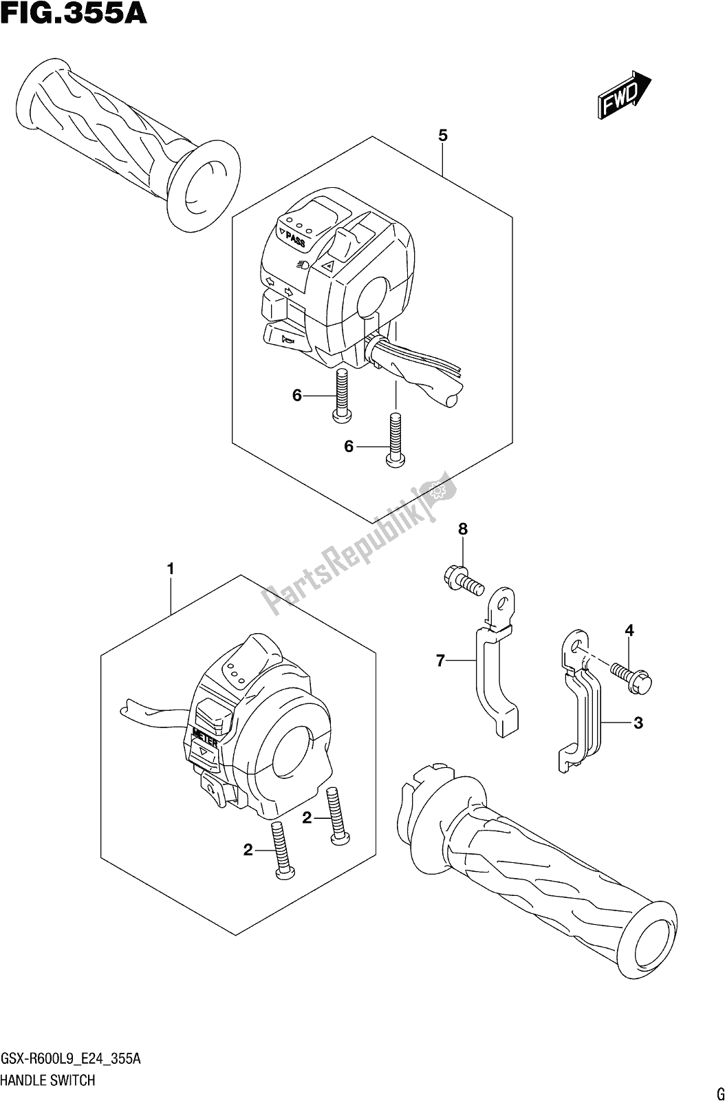 Tutte le parti per il Fig. 355a Handle Switch del Suzuki Gsx-r 600 2019