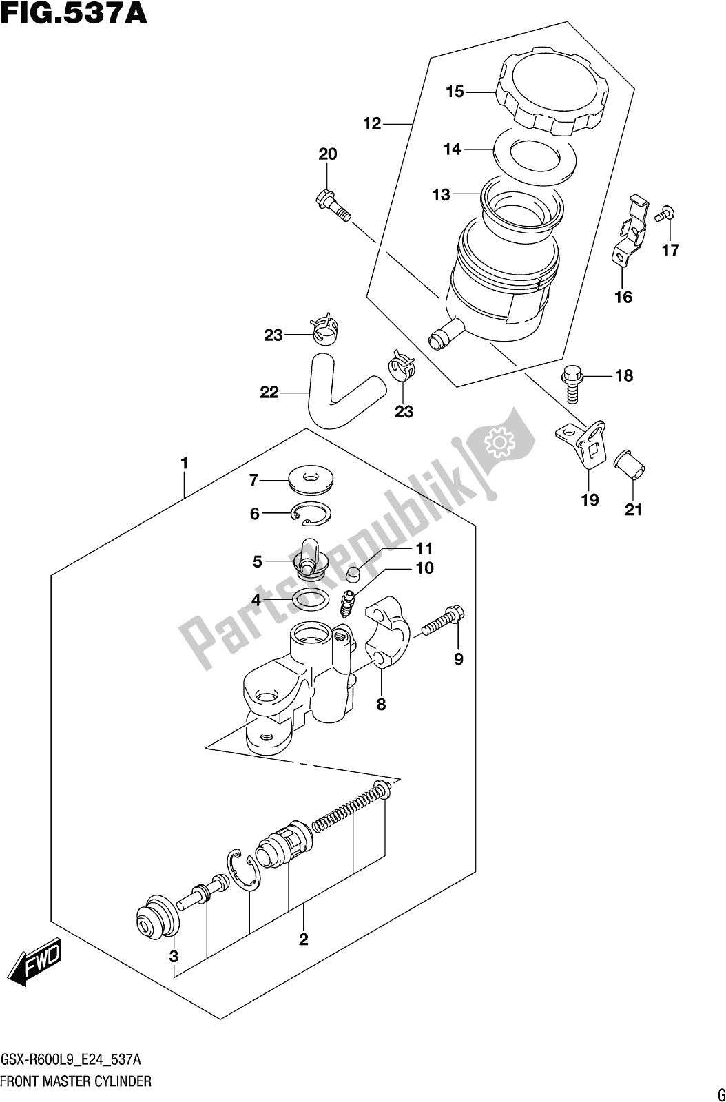 Tutte le parti per il Fig. 537a Front Master Cylinder del Suzuki Gsx-r 600 2019