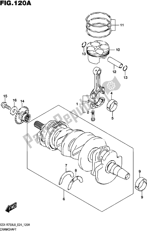 Toutes les pièces pour le Vilebrequin du Suzuki Gsx-r 750 2018