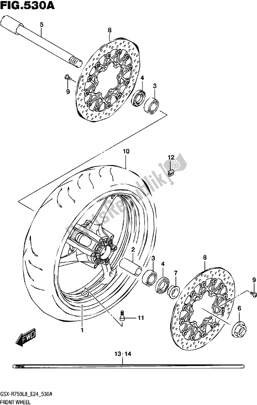 Toutes les pièces pour le Roue Avant du Suzuki Gsx-r 750 2018