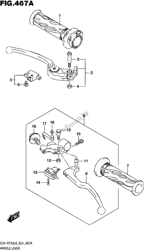 Todas las partes para Palanca De La Manija de Suzuki Gsx-r 750 2018