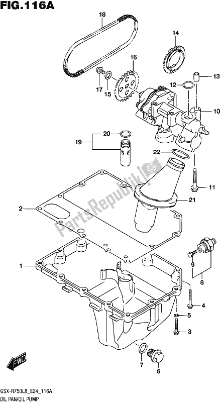 All parts for the Oil Pan/oil Pump of the Suzuki Gsx-r 750 2018