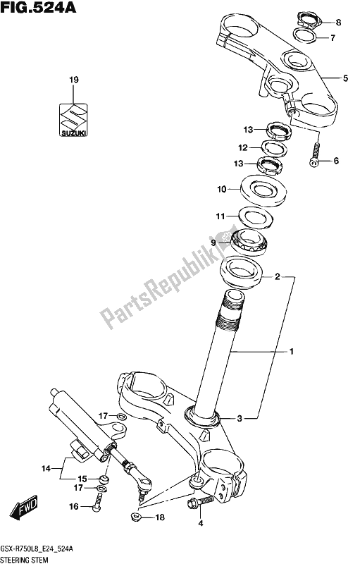 All parts for the Steering Stem of the Suzuki Gsx-r 750 2018