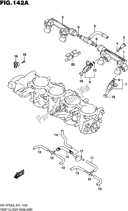 Toutes les pièces pour le Throttle Body Hose/joint du Suzuki Gsx-r 750 2018