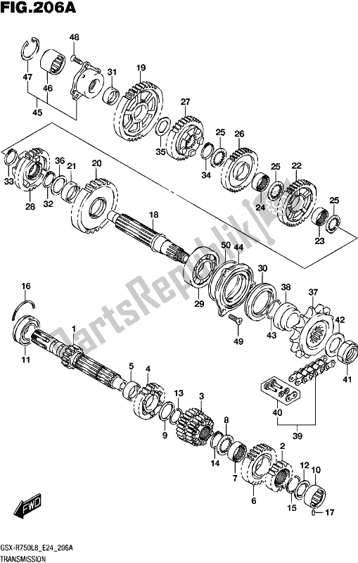 Todas as partes de Transmissão do Suzuki Gsx-r 750 2018