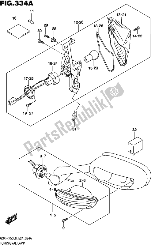 Toutes les pièces pour le Feu Clignotant du Suzuki Gsx-r 750 2018