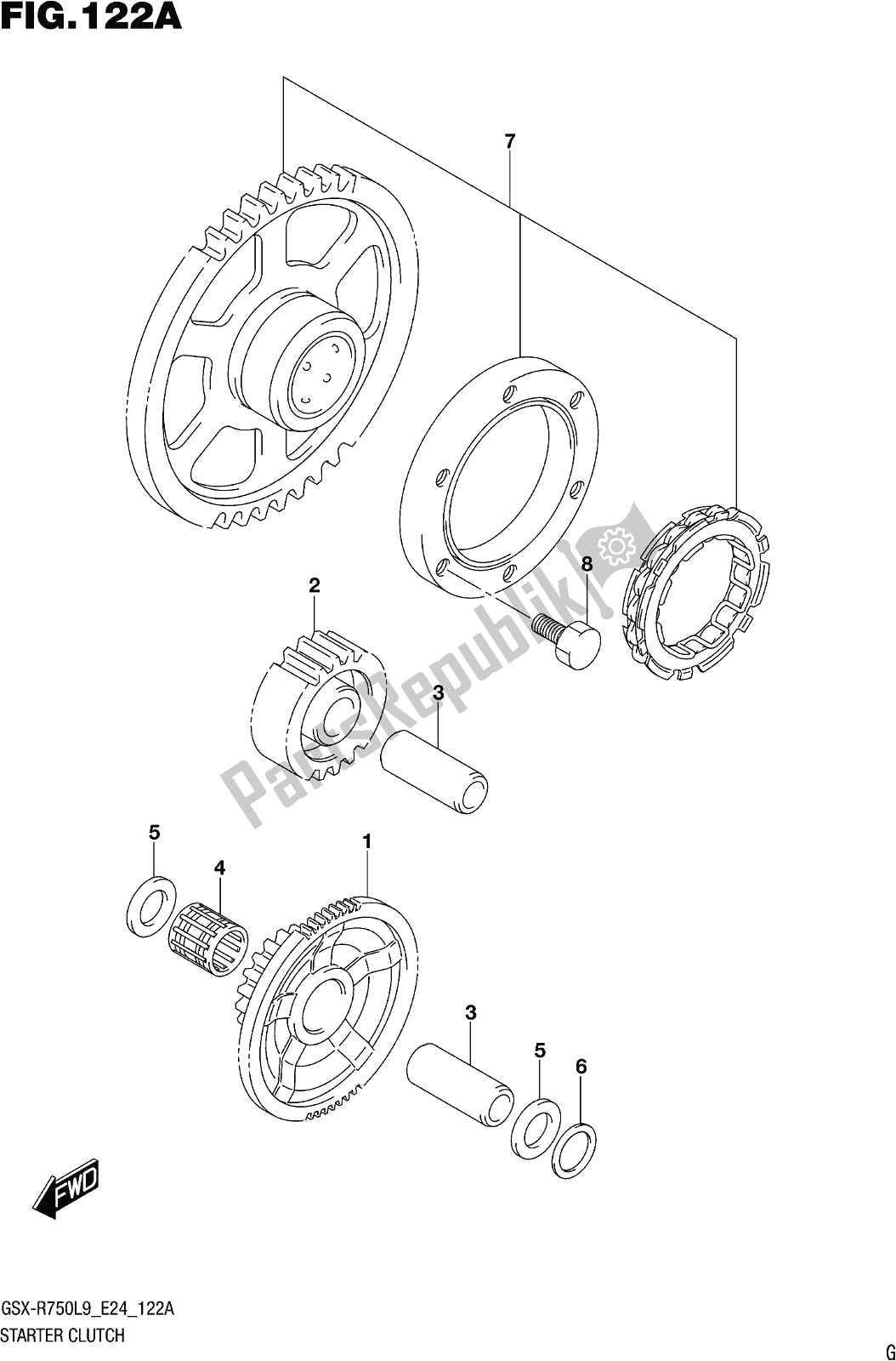 Tutte le parti per il Fig. 122a Starter Clutch del Suzuki Gsx-r 750 2019