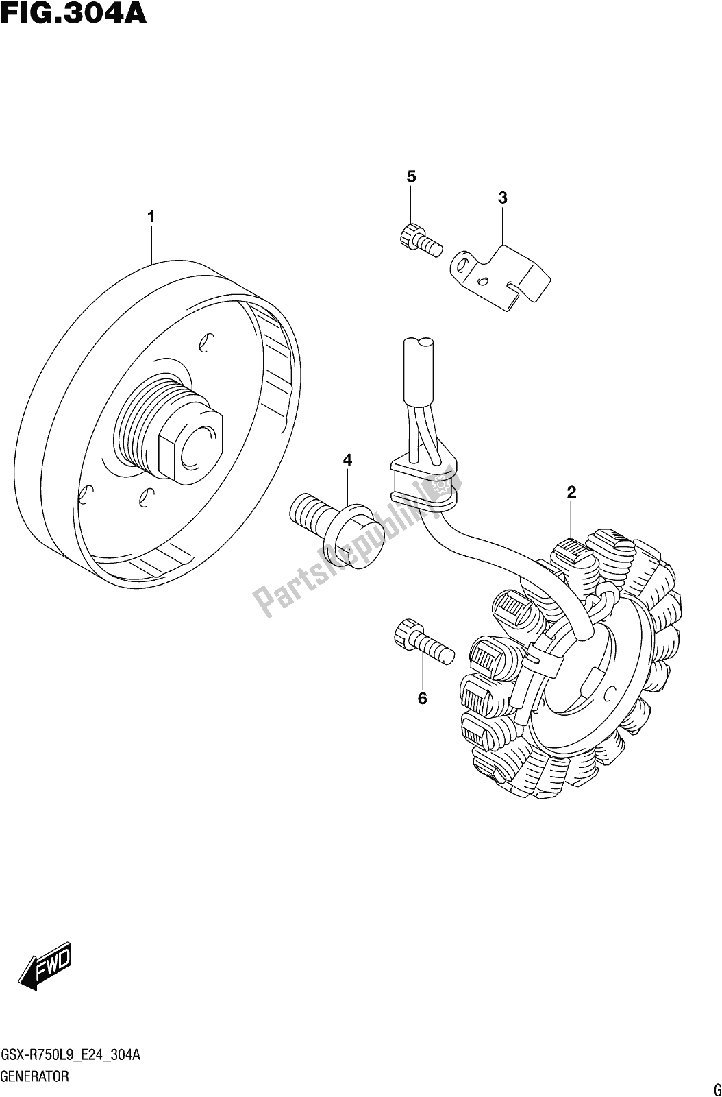 Tutte le parti per il Fig. 304a Generator del Suzuki Gsx-r 750 2019