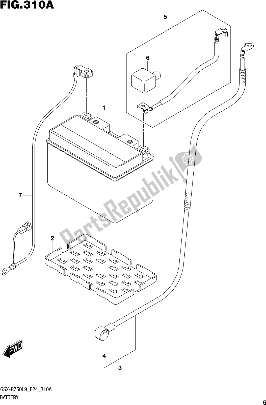 All parts for the Fig. 310a Battery of the Suzuki Gsx-r 750 2019