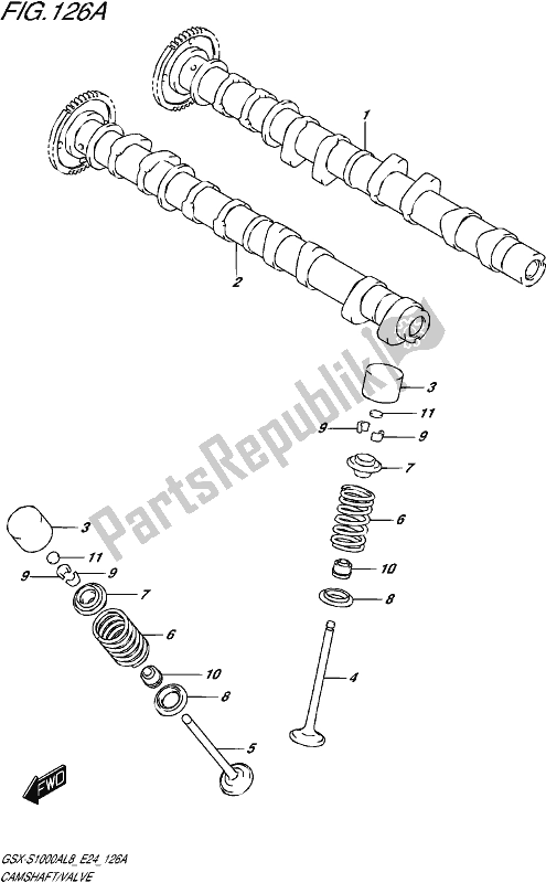 All parts for the Camshaft/valve of the Suzuki Gsx-s 1000A 2018