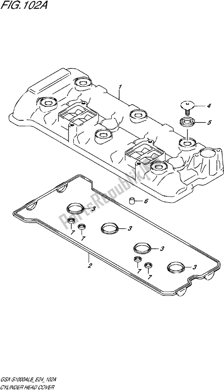 All parts for the Cylinder Head Cover of the Suzuki Gsx-s 1000A 2018