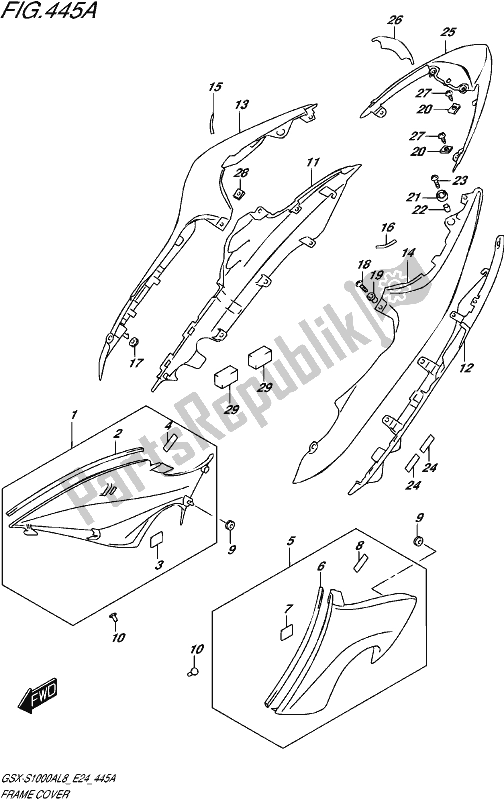 Wszystkie części do Frame Cover (gsx-s1000al8 E24) Suzuki Gsx-s 1000A 2018