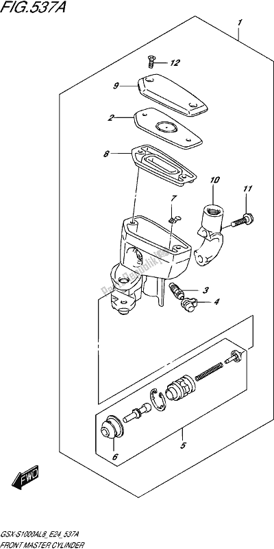 All parts for the Front Master Cylinder of the Suzuki Gsx-s 1000A 2018