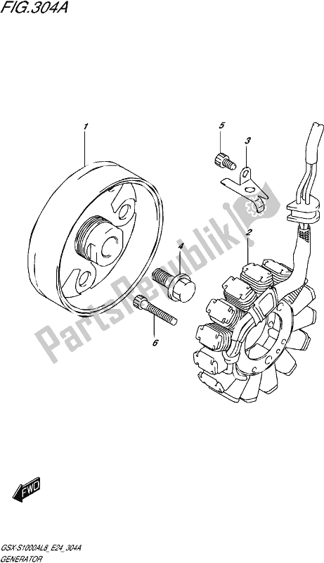 All parts for the Generator of the Suzuki Gsx-s 1000A 2018