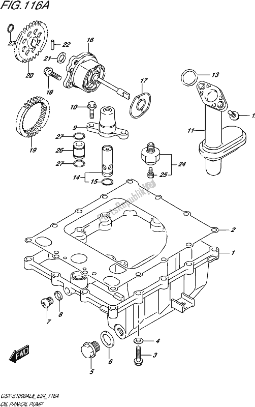 Tutte le parti per il Oil Pan/oil Pump del Suzuki Gsx-s 1000A 2018