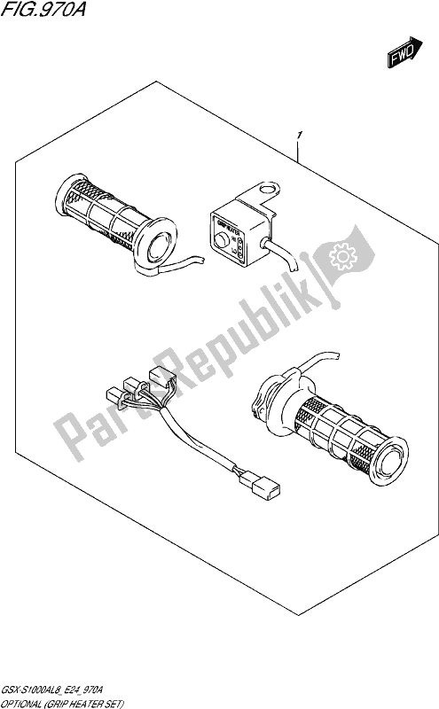 Tutte le parti per il Opzionale (set Riscaldatore Impugnatura) del Suzuki Gsx-s 1000A 2018