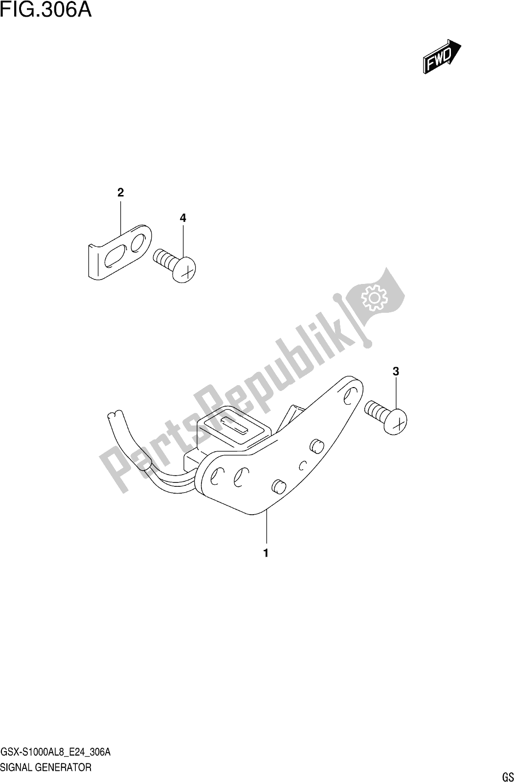 All parts for the Fig. 306a Signal Generator of the Suzuki Gsx-s 1000 AZ 2018