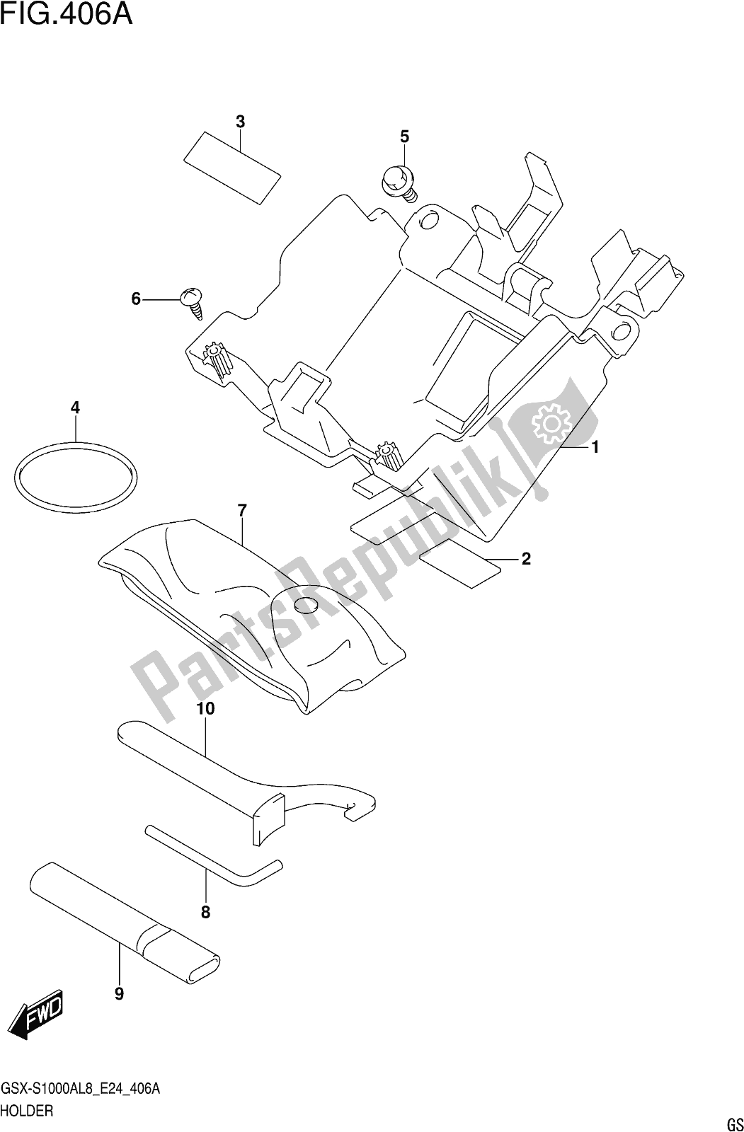 Tutte le parti per il Fig. 406a Holder del Suzuki Gsx-s 1000 AZ 2018