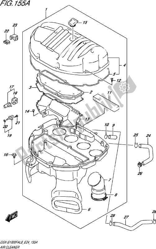 All parts for the Air Cleaner of the Suzuki Gsx-s 1000 FA 2018