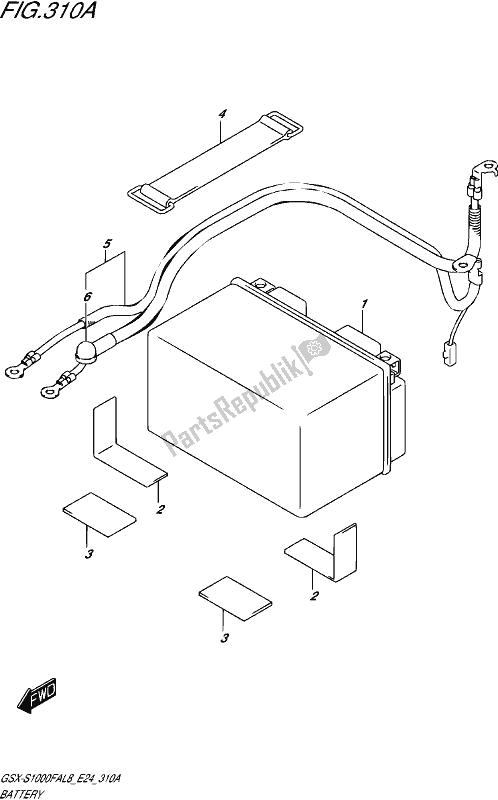 All parts for the Battery of the Suzuki Gsx-s 1000 FA 2018