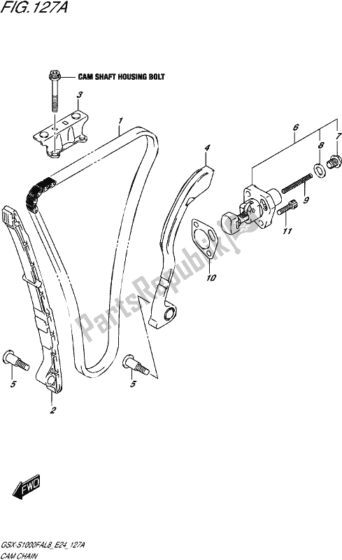 All parts for the Cam Chain of the Suzuki Gsx-s 1000 FA 2018