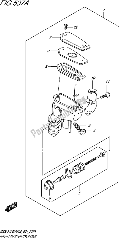 All parts for the Front Master Cylinder of the Suzuki Gsx-s 1000 FA 2018