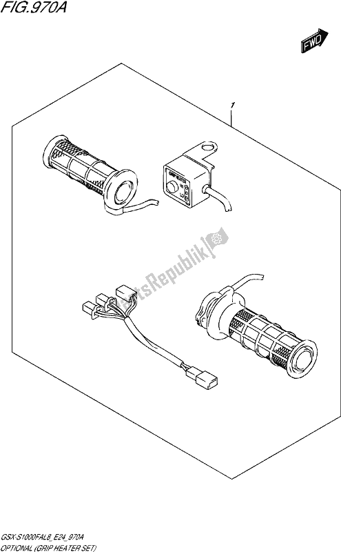 Tutte le parti per il Opzionale (set Riscaldatore Impugnatura) del Suzuki Gsx-s 1000 FA 2018