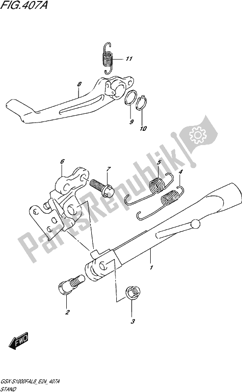 All parts for the Stand of the Suzuki Gsx-s 1000 FA 2018