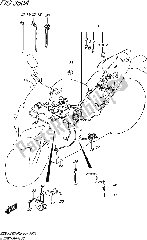 Tutte le parti per il Wiring Harness (gsx-s1000fal8 E24) del Suzuki Gsx-s 1000 FA 2018