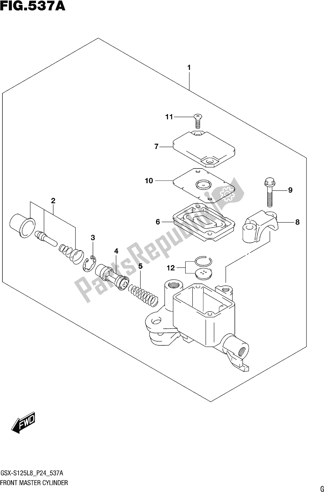 Tutte le parti per il Fig. 537a Front Master Cylinder del Suzuki Gsx-s 125 ML 2018