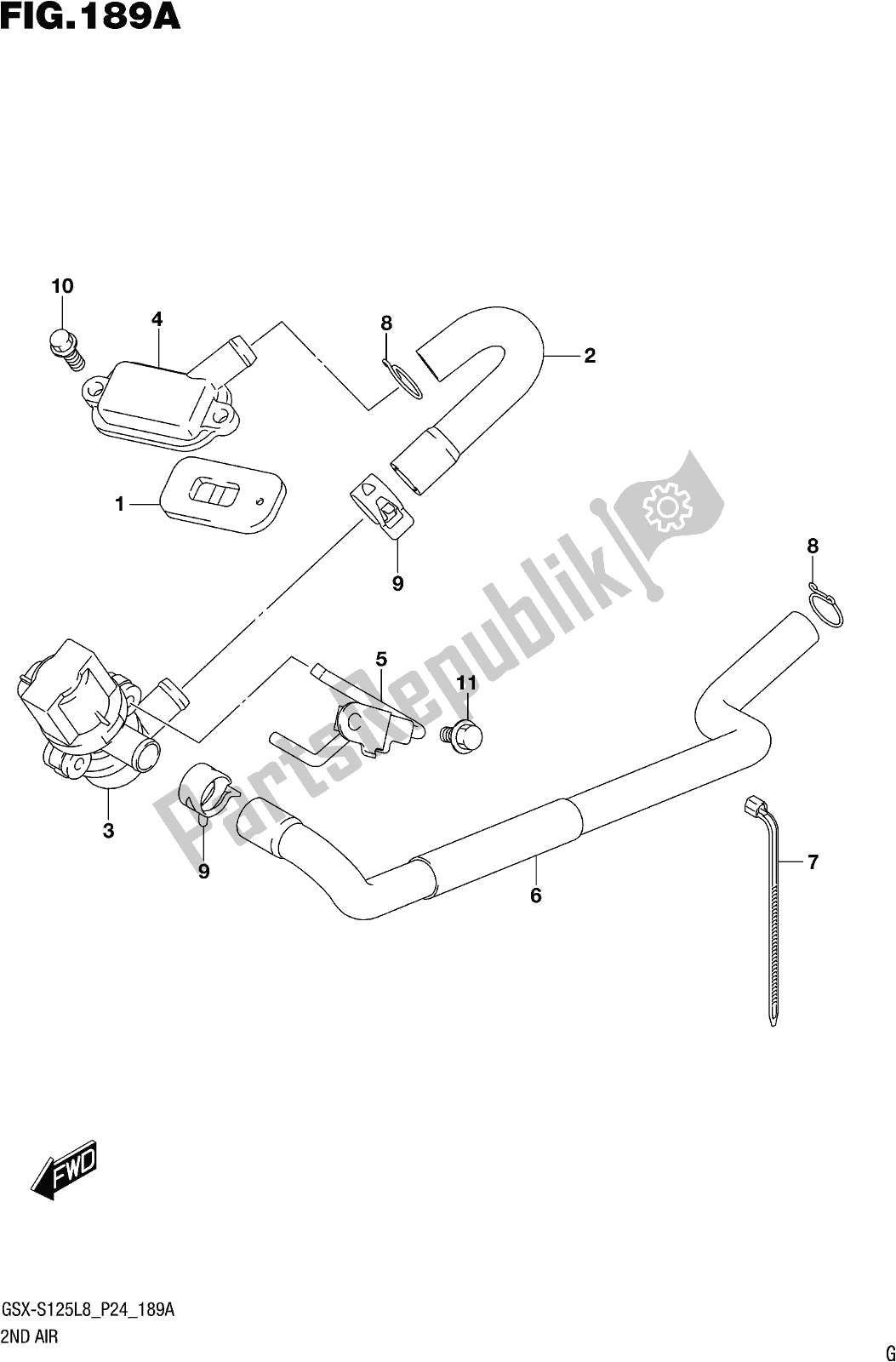 All parts for the Fig. 189a 2nd Air of the Suzuki Gsx-s 125 MLX 2018