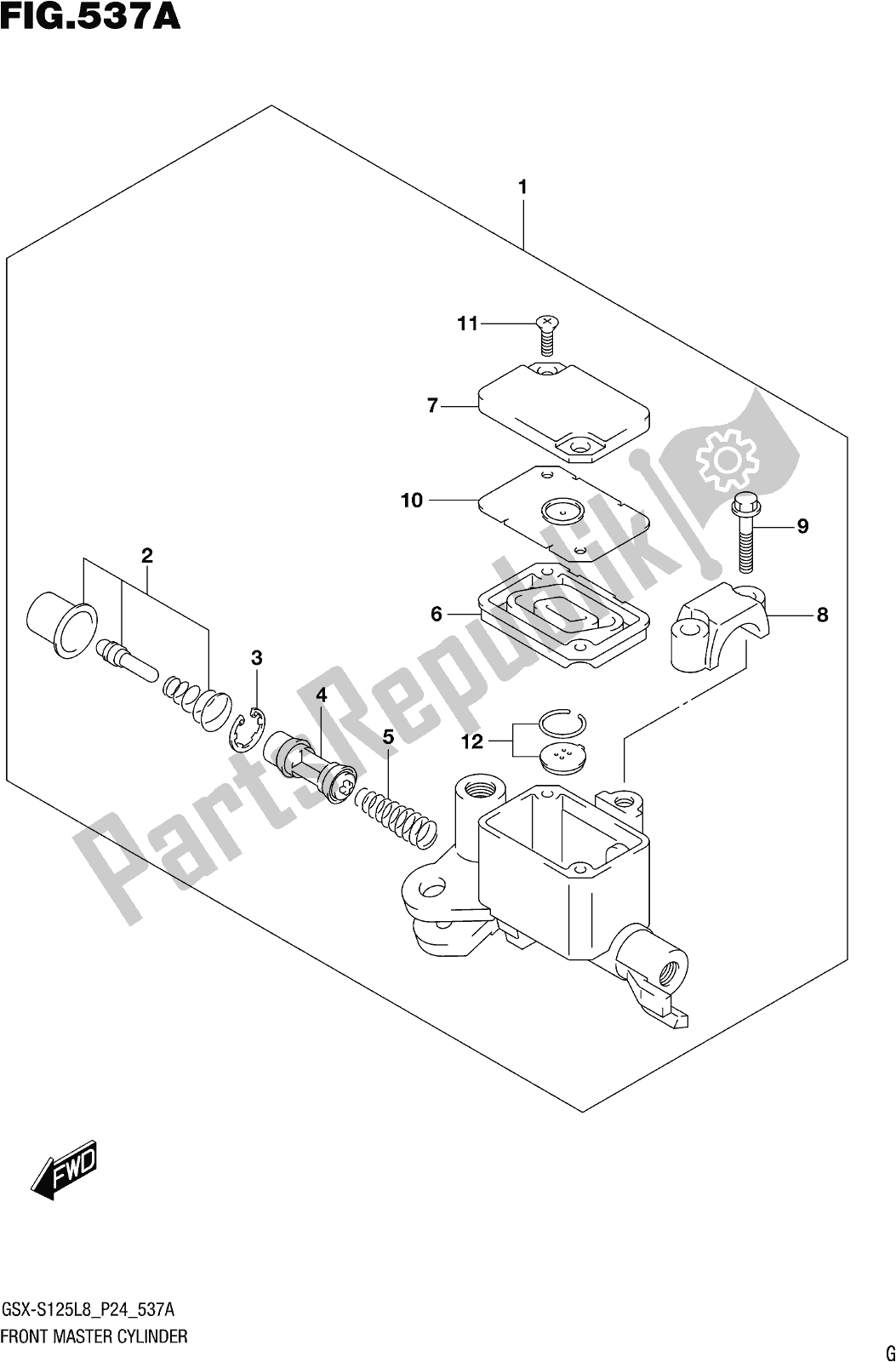 Tutte le parti per il Fig. 537a Front Master Cylinder del Suzuki Gsx-s 125 MLX 2018