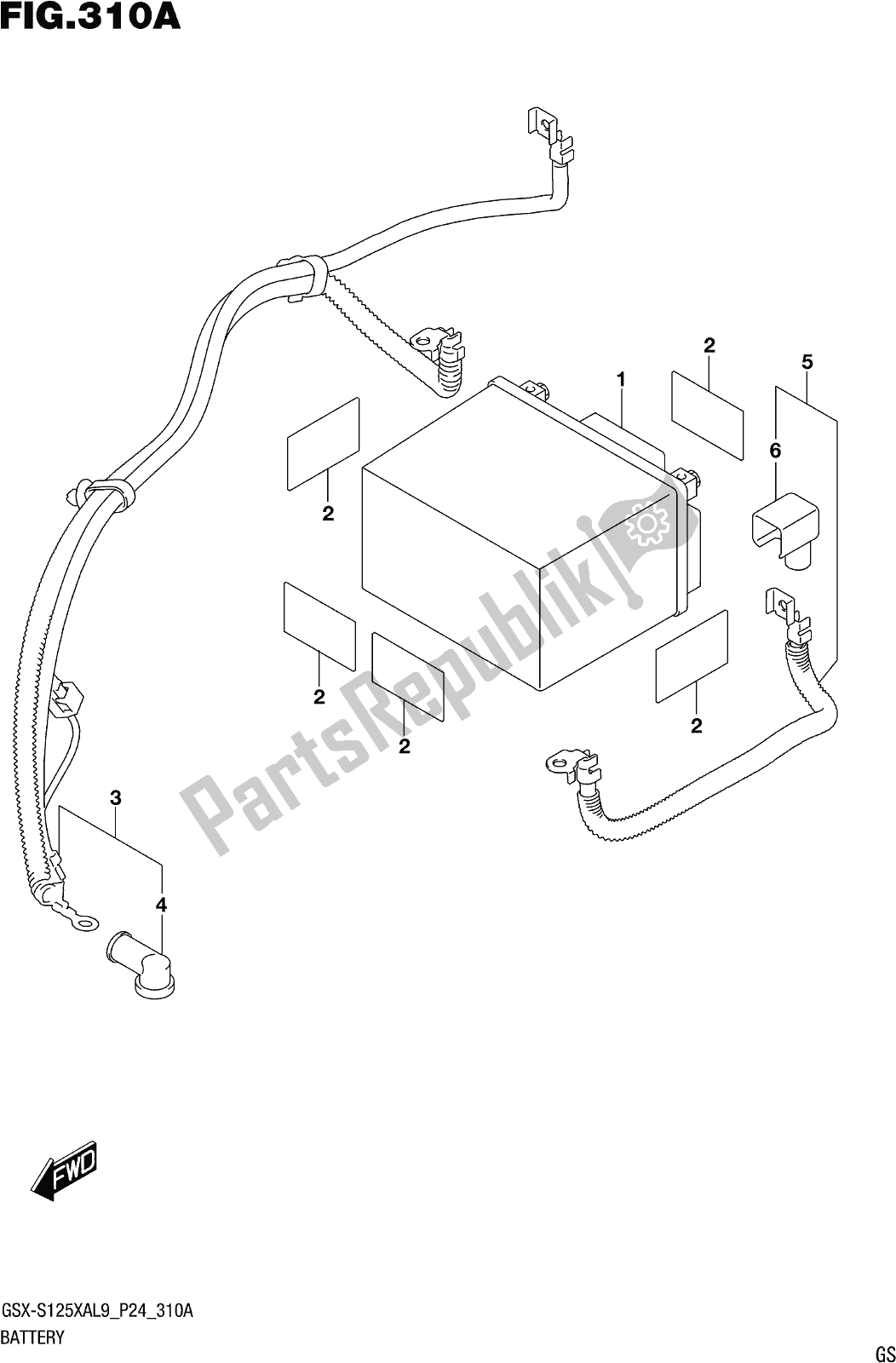 Toutes les pièces pour le Fig. 310a Battery du Suzuki Gsx-s 125 XA 2019