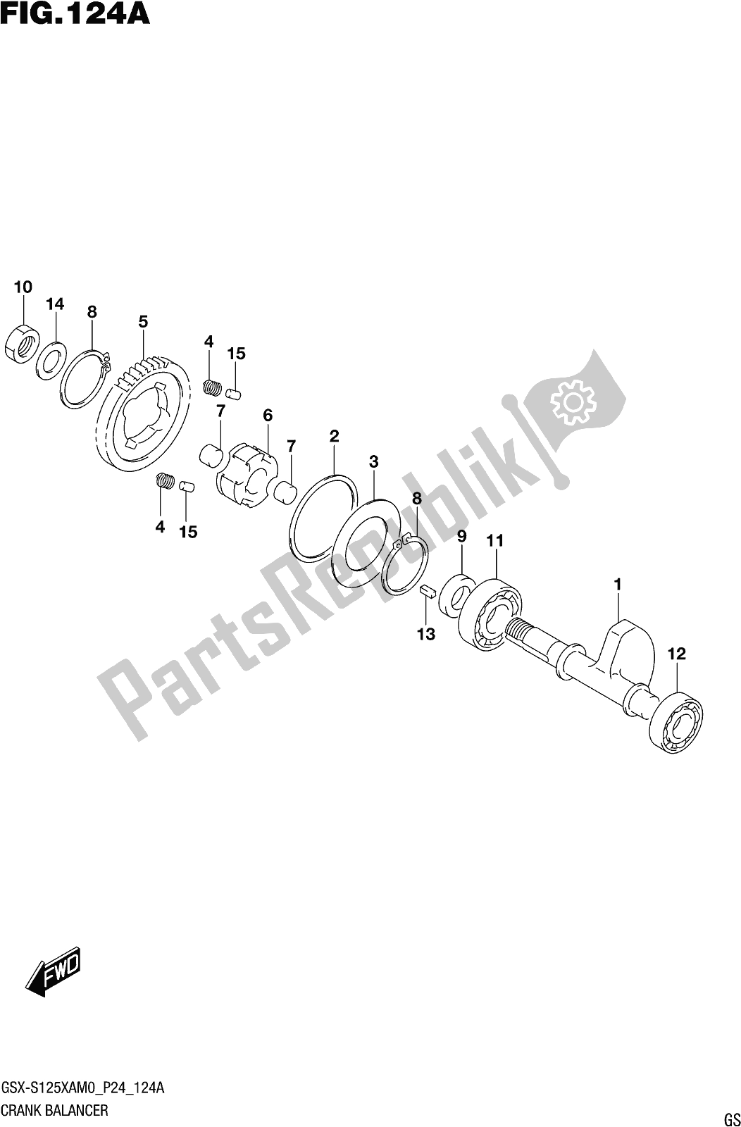 Tutte le parti per il Fig. 124a Crank Balancer del Suzuki Gsx-s 125 XA 2020