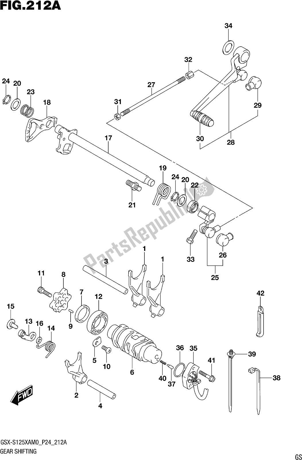 Wszystkie części do Fig. 212a Gear Shifting Suzuki Gsx-s 125 XA 2020